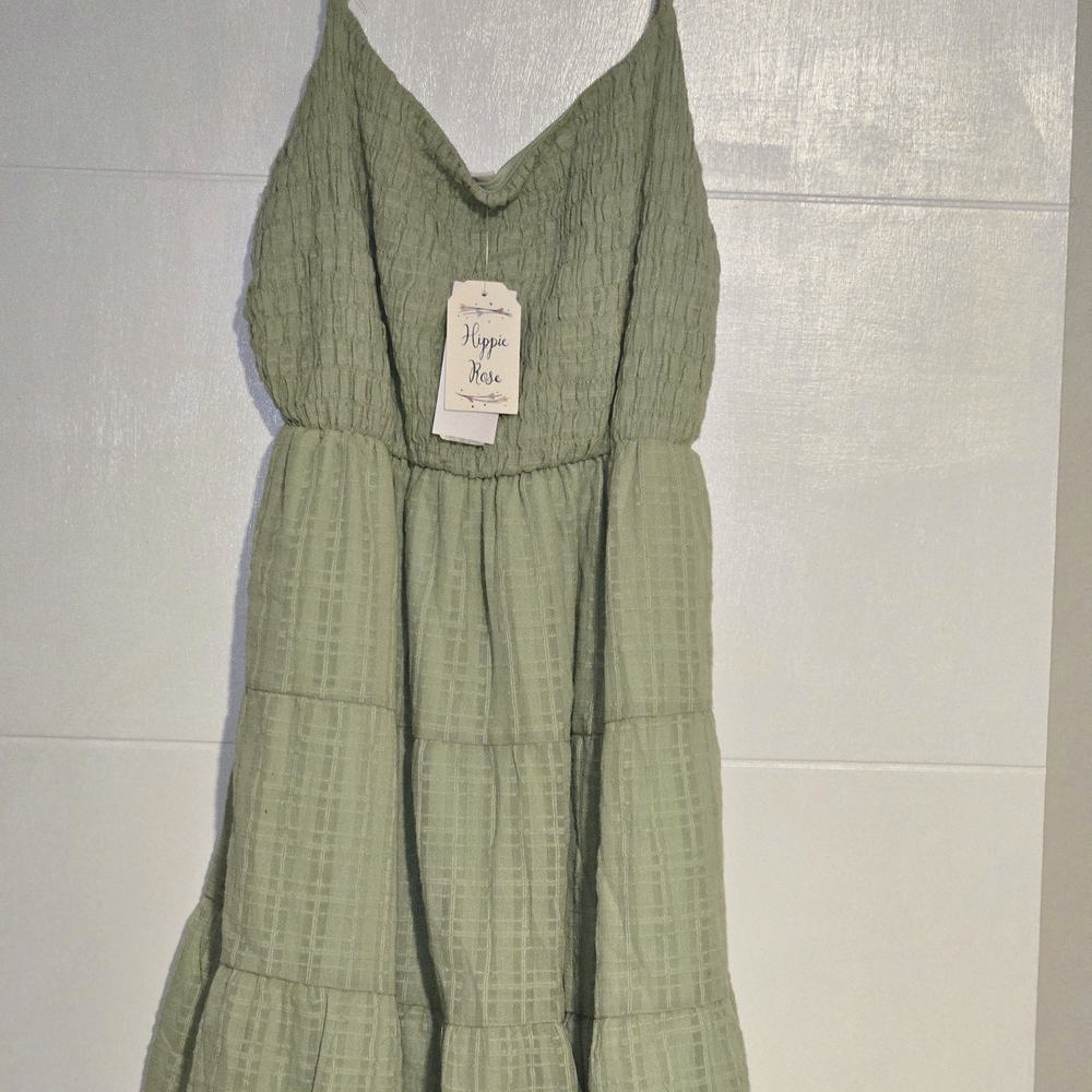 Hippie Rose Sage Sleeveless Juniors Dress